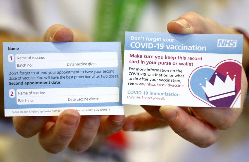 People will get vaccination cards after receiving the vaccine