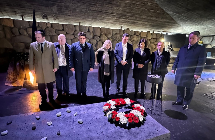 Gareth Davies MP alongside other Parliamentarians at the Holocaust Memorial in Israel