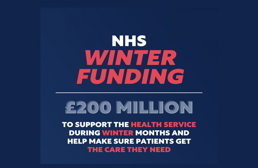 Graphic reading "NHS winter funding - £200 million"