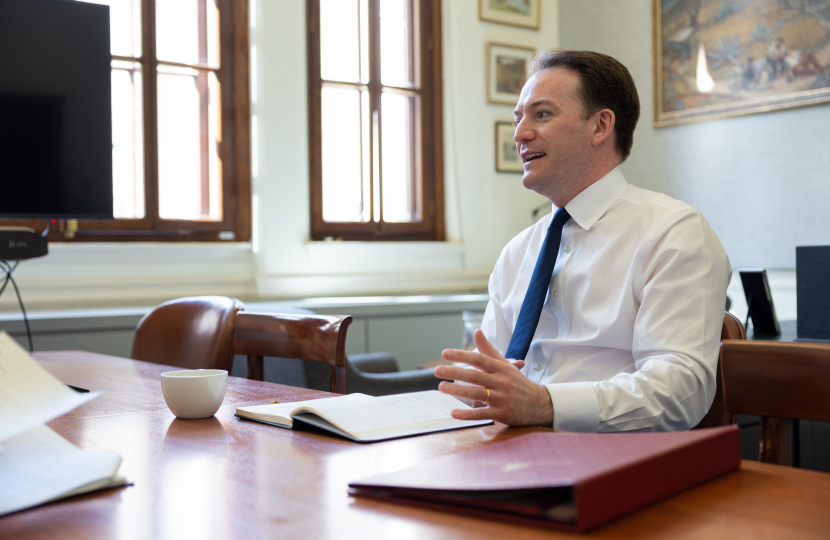 Gareth Davies MP with ministerial folder