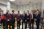 Gareth Davies MP with students at the Toy Bank