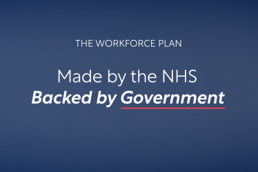 Graphic reading: "Made by the NHS, backed by the Government"