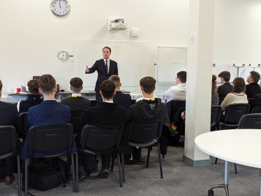 Gareth Davies MP with students